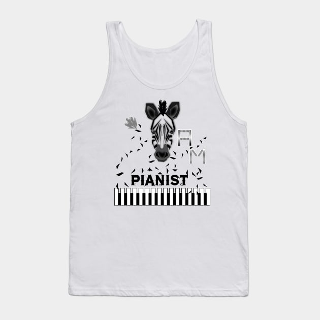 Zebra -The Born Pianist Tank Top by Zealjagan